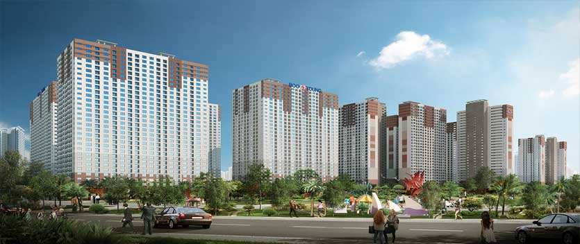 Booyoung Vina là tổ hợp chung cư bao gồm 6 tòa nhà 30 tầng với hơn 3000 căn hộ ở trung tâm Hà Đông