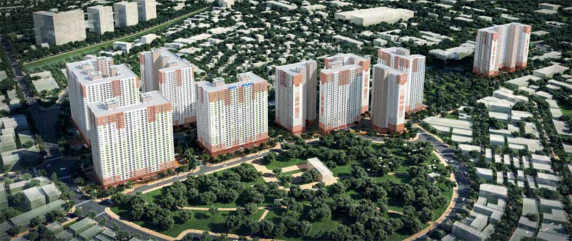 Phối cảnh tổ hợp căn hộ Booyoung tại Mỗ Lao, Hà Đông, Hà Nội do Booyoung Vina làm chủ đầu tư