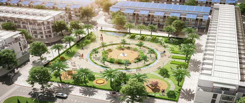 Vườn hoa thuộc tiểu khu Vĩnh Lộc