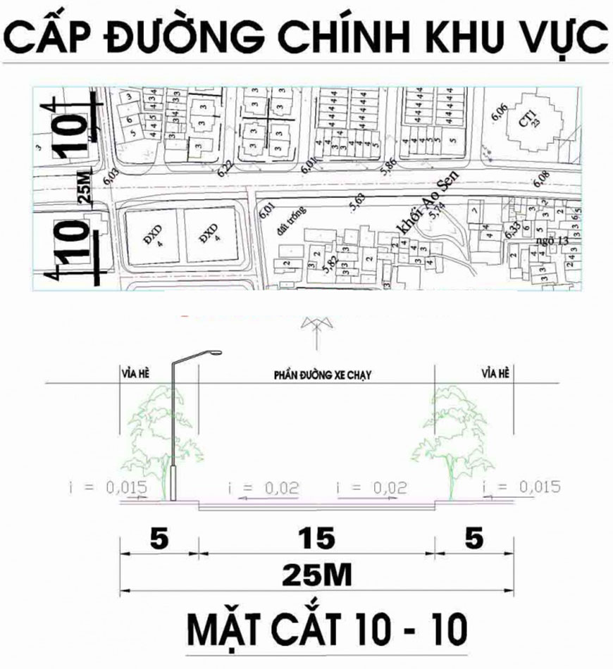 Ảnh Bản đồ quy hoạch tuyến đường cấp khu vực phường Mộ Lao