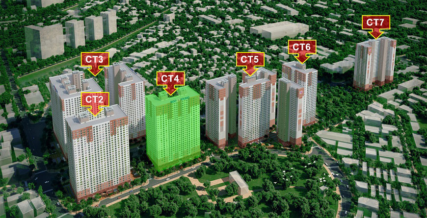 Vị trí tòa CT4 thuộc dự án chung cư Booyoung Mỗ Lao