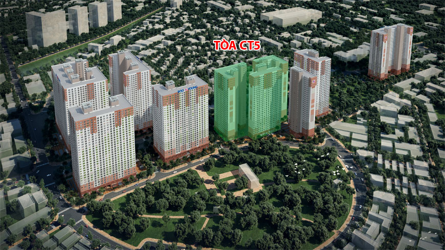 Phối cảnh tòa CT5 chung cư Booyoung