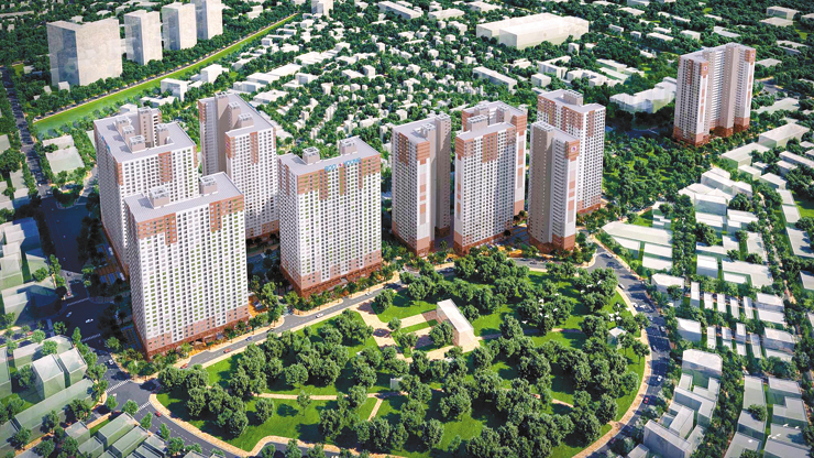 Seen above are Booyoung Group's new apartment buildings which will be built in Hanoi, Vietnam. The construction firm has begun to sell 756 apartments among 3,482 from Wednesday. / Courtesy of Booyoung Group