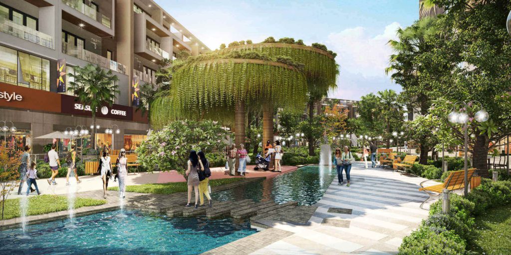 Vườn dạo bộ tại chung cư Imperia Eden Park