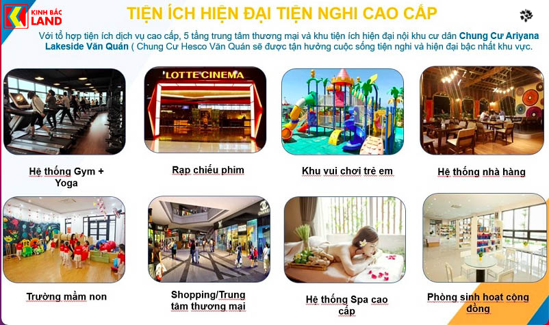 tien ich chung cu ariyana lakeside van quan