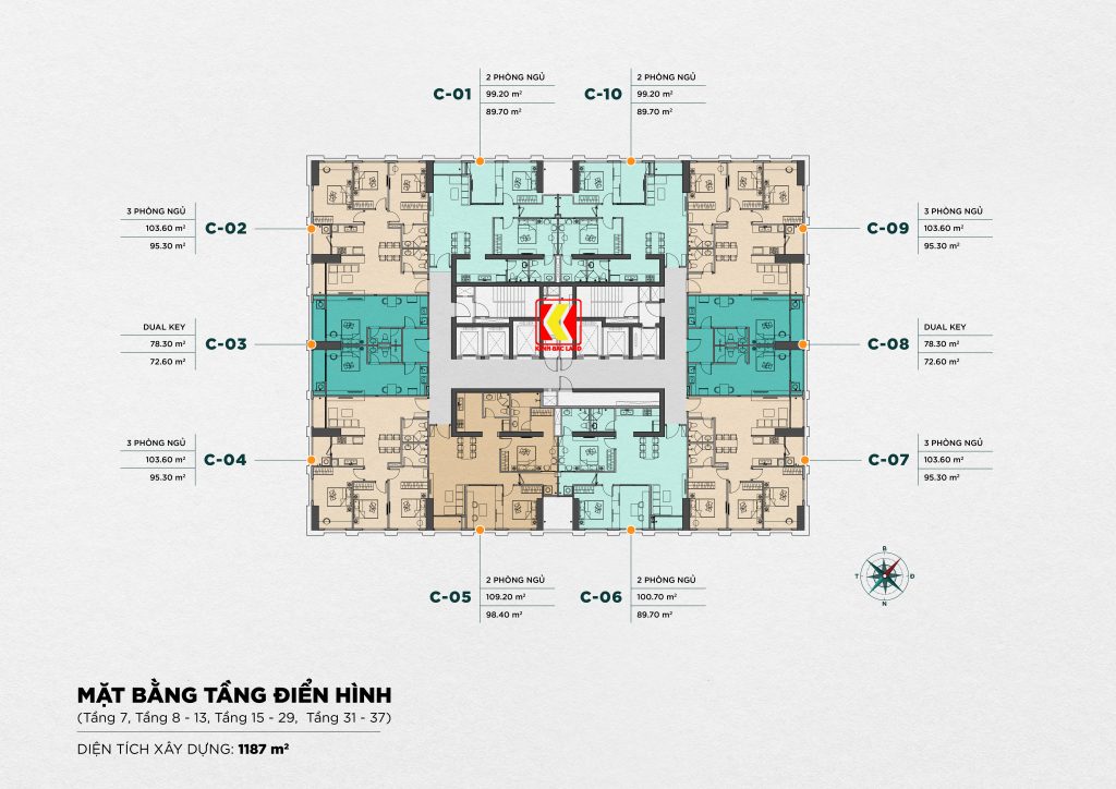 mặt bằng grand sunlake tòa 45 tầng